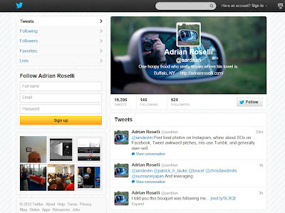 Screen capture of new Twitter header on desktop browser.