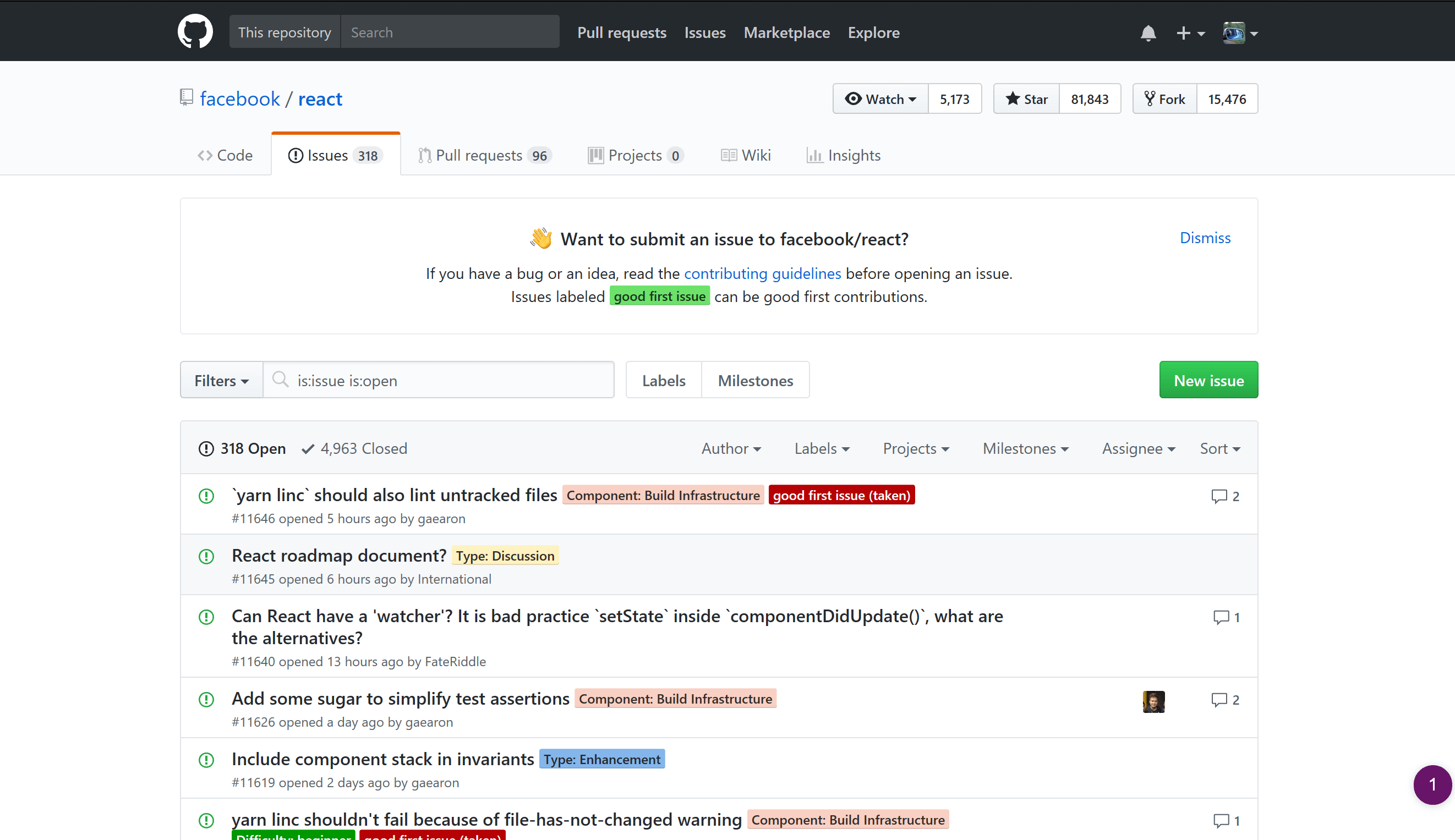 A GitHub page as viewed in Microsoft Edge with no OS color settings applied. The default view.